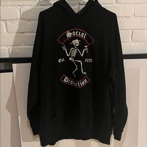 Black Cat Vintage Social Distortion Black Hoodie